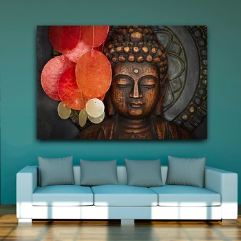 

Buddha Statue Posters and Prints Oil Canvas Painting Scandinavian Cuadros Buddhist Abstract Wall Art Pictures for Living Room