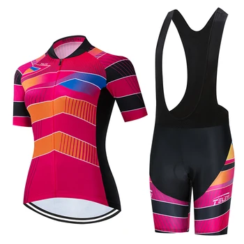 

The new 2020 women cycling clothing gel pad Quick-dry Summer short sleeve female bike jersey set MTB bicycle clothes girl suit