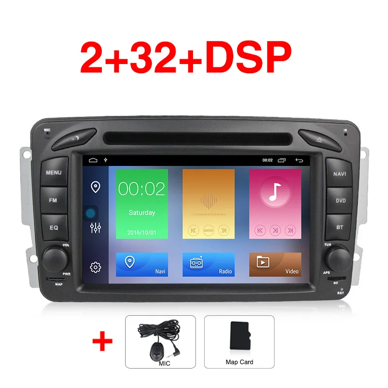 Android 9,1 2+ 32G HD Автомобильный dvd-плеер радио аудио gps Navi для Mercedes Benz W209 W203 W168 ML W163 W463 Viano W639 Vito RDS - Цвет: 32G