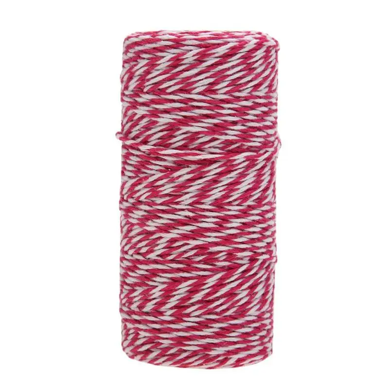 1 Roll 100 Meters 2Ply Cotton Twine DIY Weaving Handmade Craft String Rope - Цвет: Rose