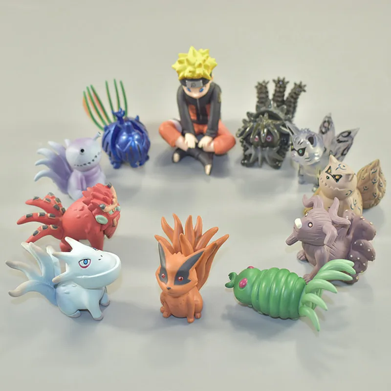 Новые поступления 11 шт./компл. фигурки Наруто ПВХ игрушки Uzumaki Naruto фигурка Bijuu Kyuubi