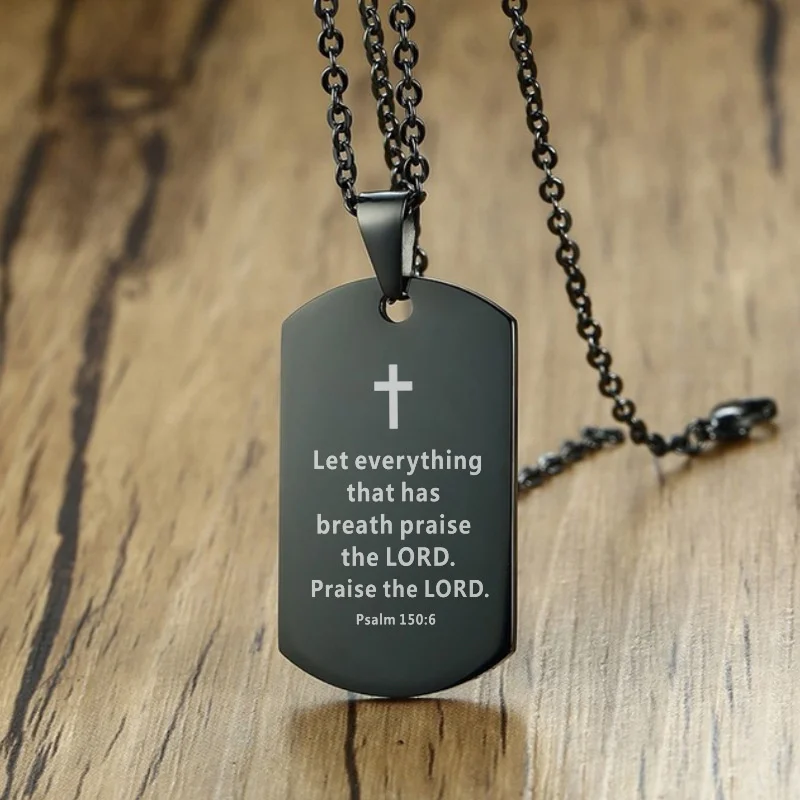 Followers of Jesus Christ Dog Tag Fashion Jewelry Men's Chain Around the Neck Bible Stainless Steel Necklace Gifts for Boys | Украшения