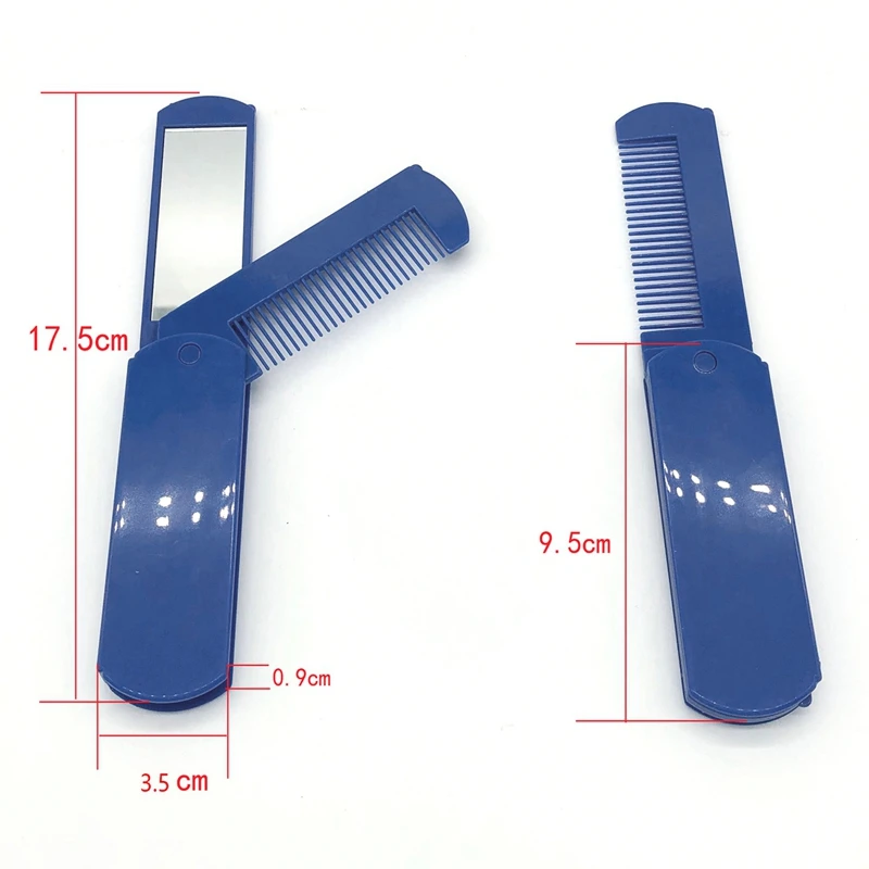 Folding Hair Brush Portable Travel Folding Anti-Static Hair Brush With Mirror Compact Pocket Size Comb Hair Salon Style