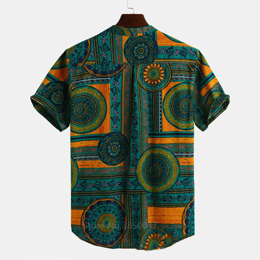 African Clothes News Men Dashiki Print Summer Shirts Bazin Riche Fashion Tribal Male Hip Hop Ethnic Short Sleeve Clothing
