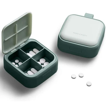 

Pill Case Travel Pill Case Organizer Container Holder Portable Leak Proof Storage Pill Box Dispenser with 4 Compartments