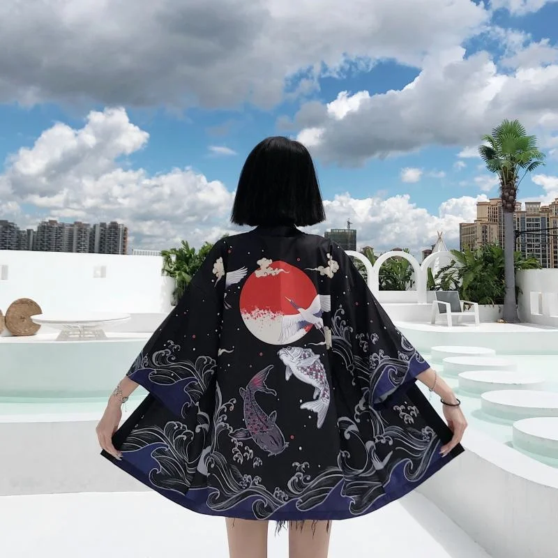 Japanese Streetwear Women Kimono Yukata Cosplay Japanese Clothes Traditional Kimonos Haori Women 31307