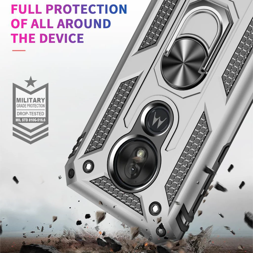 Magnet Metal Armor Shockproof Phone Case For Motorola Moto G8 Plus G7 Power Play E5 E6+ One Zoom Action Z4 P40 Cover | Мобильные