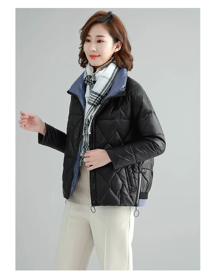 Off Season Short-height Short down Jacket WOMEN'S Dress Stand Collar New Style Fashion Casual Thick Loose-Fit Coat