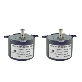 

CHACNS Geared Motor Synchronous 50KTYZ 110V 2.5-3RPM Mini Gearbox Electric Motor for Fishing Rod