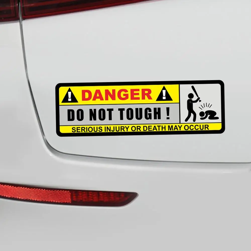 

2Pcs 2X 15.8CM*5.1CM DANGER Car Sticker Funny DO NOT TOUCH PVC Decorate Decal Make Your Car Cooler And Become Unique On The Road