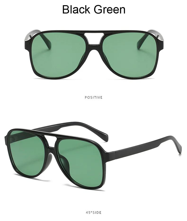 Oversized Square Aviator Sunglasses For Women Vintage Style_voghion.com