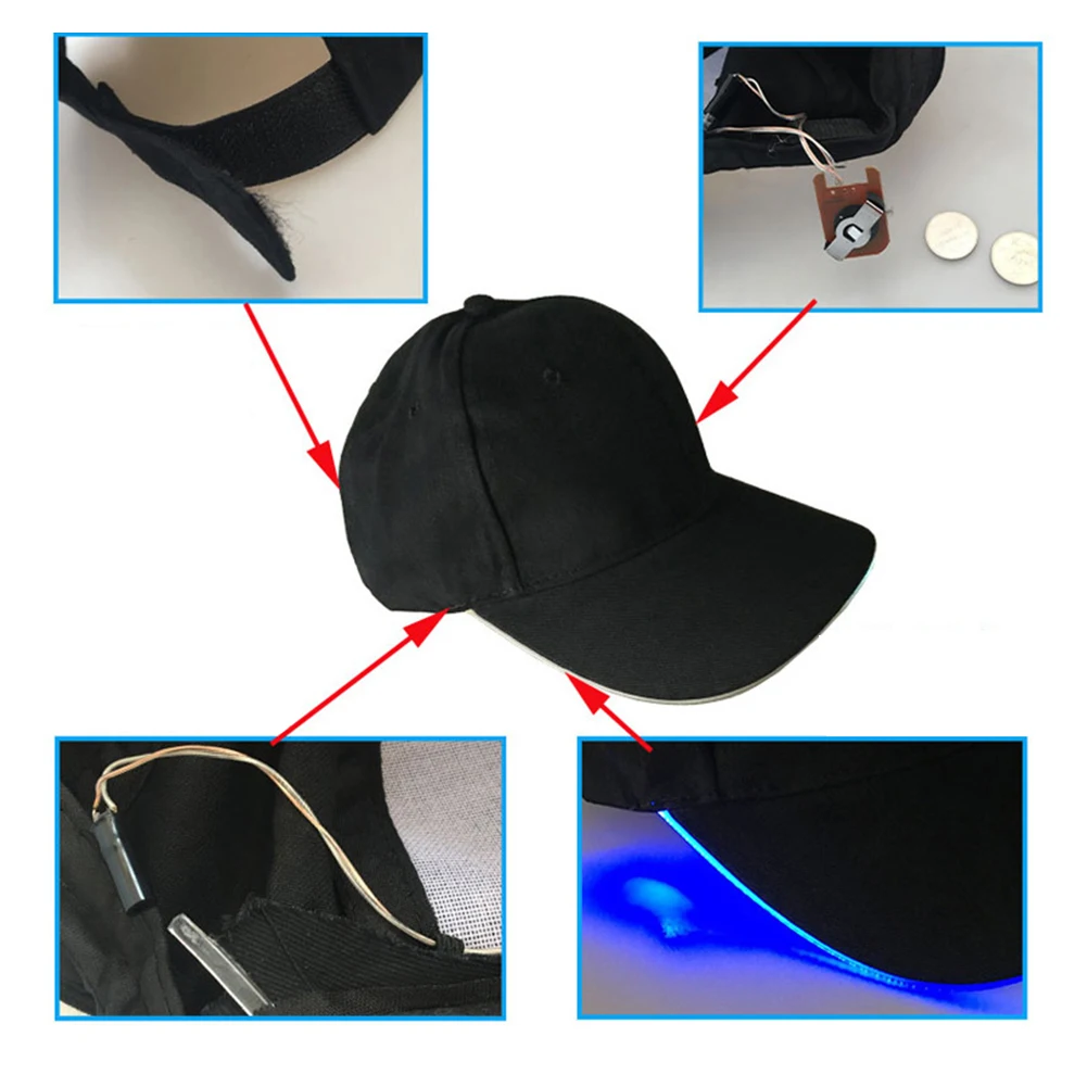 Adjustable LED Light Up Baseball Caps Glowing Hats Party supplies Perfect for Party Hip-hop Running and More