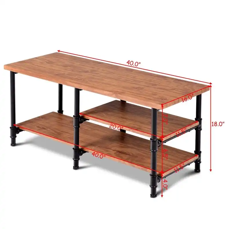 3 Tier Metal Frame Coffee Table With Storage Shelves Multi Purpose Cocktail Table Modern Industrial Stylish Mdf Desktop Hw58648 Aliexpress