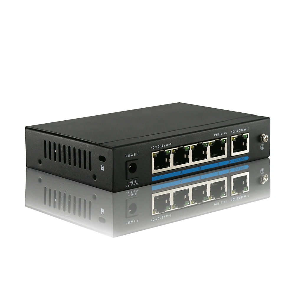 4 Порты 10/100 Мбит/с IEEE802.3af коммутатор питания через Ethernet Мощность Over Ethernet сетевой коммутатор для IP Камера VoIP телефон AP устройства 104POE-AF