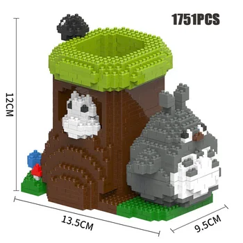 

Totoro Pen container nanobricks japan Hayao Miyazaki cartoon micro diamond block building bricks educational toys for kids gifts