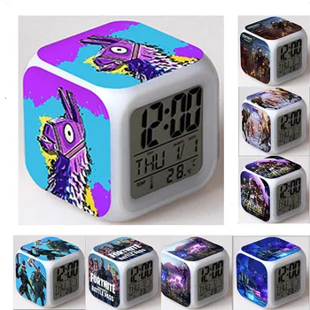 

Alarm Clock Fortnite Child LED Digital 7 Colors Change Clock Fortress Night Night Light Toddler Boy Large Screen Multifunction