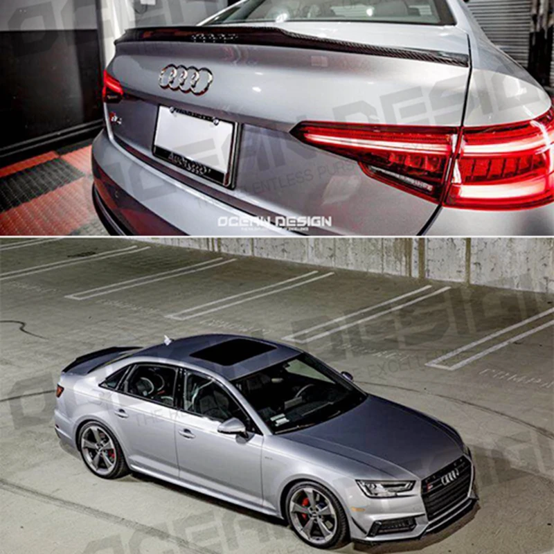 ZK Стиль углеродного волокна задний спойлер багажника крыло для Audi S4 B9-UP(только для S4