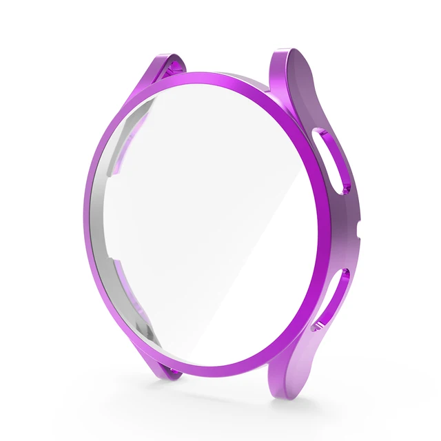 Samsung Galaxy Watch 4 Screen Protector 40mm 44mm, All-Around TPU Anti-Scratch Flexible Case Soft Protective Bumper Cover Purple