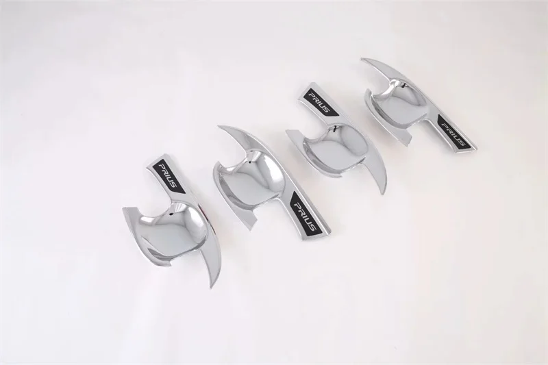 ABS Chrome Для Toyota Prius дверные ручки чаши Крышка отделка Литье Стикеры ABS углеродного волокна автомобильные аксессуары для укладки 4 шт./компл - Цвет: ABS Chrome