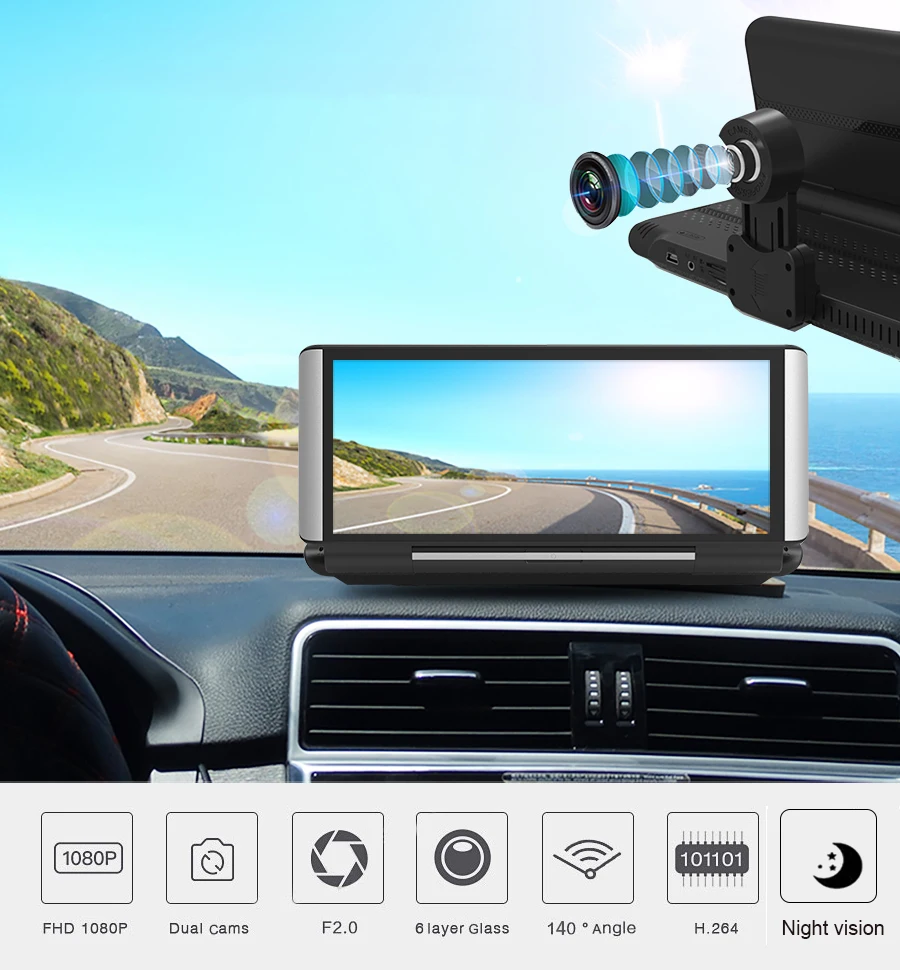 Авто 4G Android ADAS 1+ 16GB Автомобильный видеорегистратор gps навигация Dash Cam FHD 1080P двойной объектив запись Автомобильный видеорегистратор s рекордер Южная Корея карты