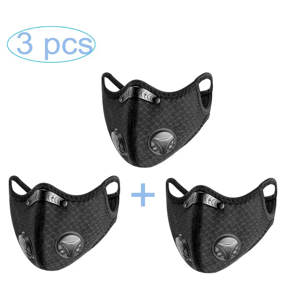 3 pcs Cycling Face Mask Filter Breathable Dustproof Bicycle Respirator Sports Protection Dust | Спорт и развлечения