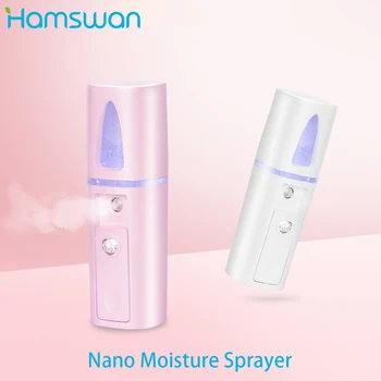 

Hamswan Nano Mist Sprayer Mini Portable 20ml Face Spray Facial Steamer Moisturizing Skin Care USB Humidifier Instruments Device
