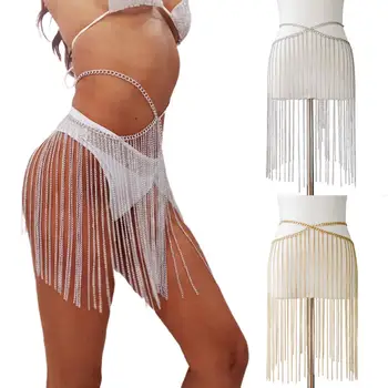 

Sexy Women Tassels Waist Belly Chain Summer Beach Body Jewelry Bikini Decor Stainless steel body chain