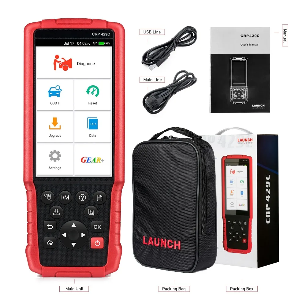 Launch creader x431 CRP429C OBD2 Авто сканер Для 4 систем с 11 сервисными функциями Wi Fi бесплатное