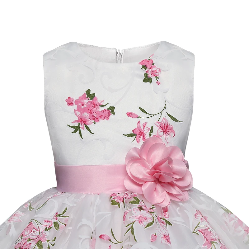 Платье для маленьких девочек; Детские платья без рукавов с цветочным рисунком и поясом; Детский костюм принцессы; школьная одежда для девочек