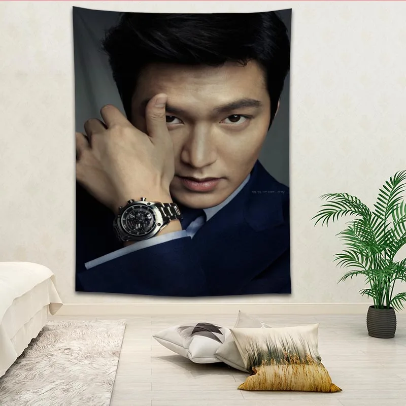 Пользовательские Lee MinHo печатных Творческий гобелен гостиная спальня задний план стены ткань Висячие картины небольшой свежий