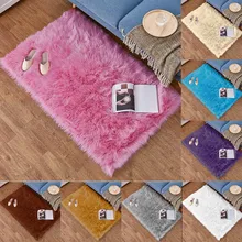 Шерсть имитация ковры из овчины искусственная шерсть прикроватные коврики искусственные нескользящие для спальни, ворсистый ковер коврики tapis fausse fourrure# ES