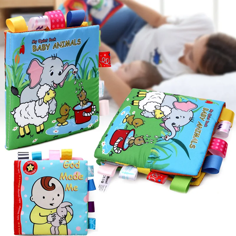 Детские игрушки, животные, обезьяна/Сова/собака, игрушки для новорожденных, Обучающие Развивающие детские тканевые книги, милая тканевая книга для малышей