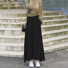 Новинка, Женская юбка макси, осенняя, длинная, плиссированная, большой размер, красивая, элегантная, зимняя, с высокой талией, длиной до лодыжки, юбки