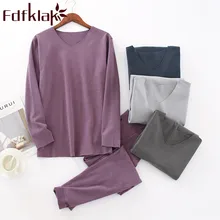 Fdfklak, спальная одежда для мужчин, Пижама, весна-осень, с длинным рукавом, 2 штуки, Пижама для мужчин, пижамы размера плюс, L, XL, XXL, 3XL