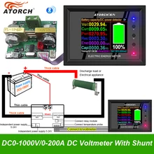 1000V/0~1000A DT24P Digital Display DC Power Supply Voltmeter Ammeter Battery Capacity Tester Battery Fuel Gauge Meter