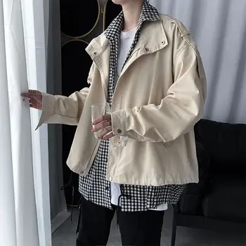 

2020 Spring And Autumn New Youth Popular Korean Version Of Ins Men's Stitching Fake Two-piece Jacket Fashion Casual Jacket