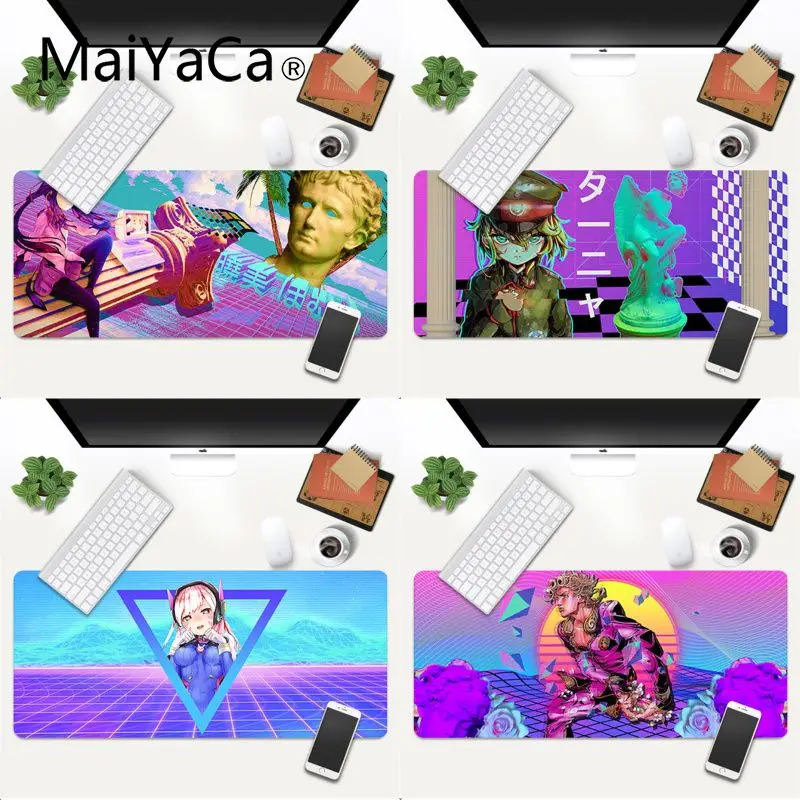 

MaiYaCa New Printed Vaporwave glitch DIY Design Pattern Game mousepad Gaming Mouse Mat xl xxl 800x300mm for world of warcraft