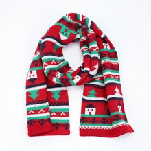 Шарф для мальчика, девочки, зима, осень, вязаные теплые аксессуары, рождественские Акриловые Длинные лыжные наружные шарфы для малышей