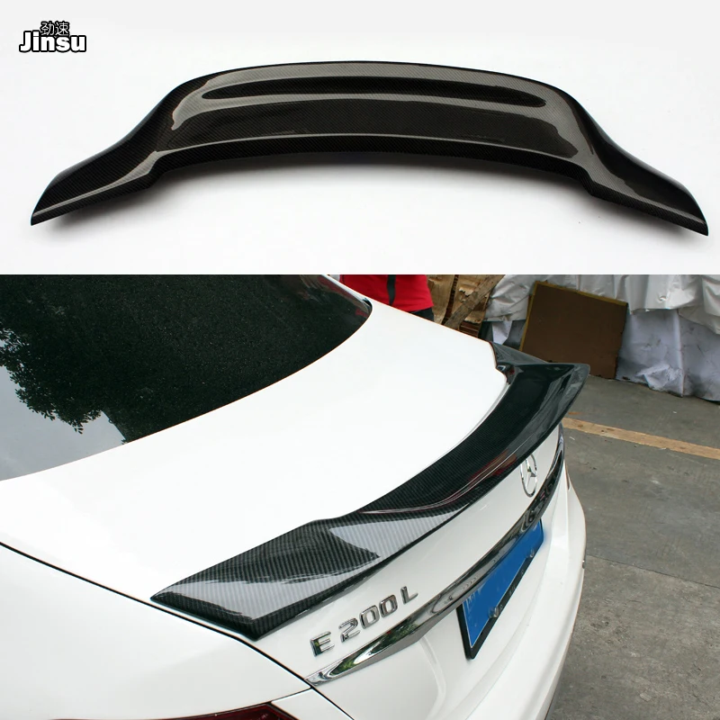 

Renntech style Carbon fiber rear trunk spoiler lip For Benz E class sedan E250 E300 E400 2017 - 2019 W213 R styling back wing
