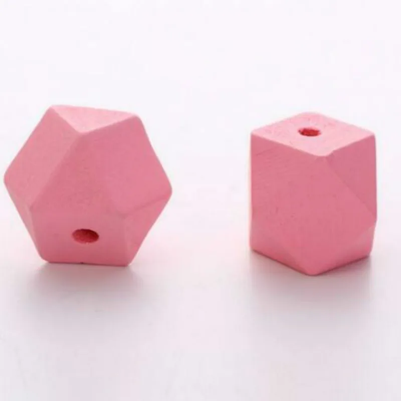 Pink -20PCS DIY 20 шт смешанные деревянные бусины поперечные геометрические бусины для изготовления ювелирных изделий 10 мм/12 мм/16 мм/20 мм - Цвет: Pink -20PCS