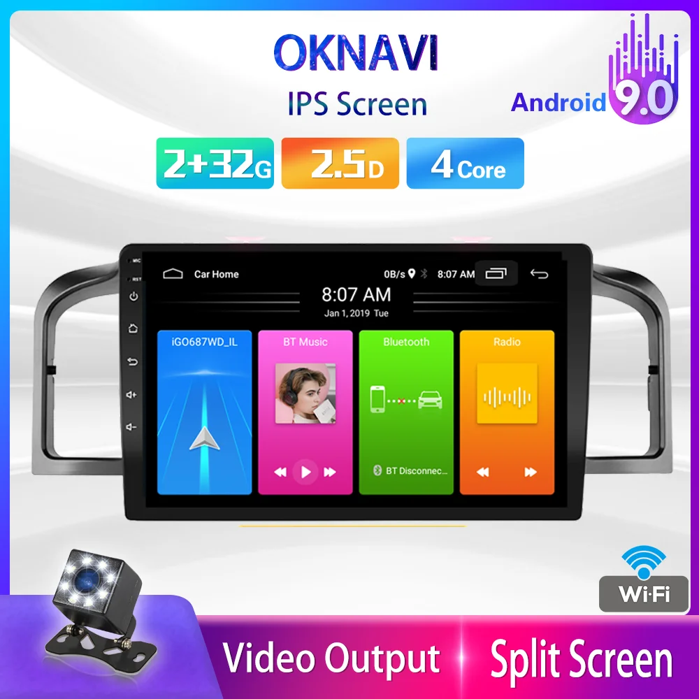 

for Lifan 620 Solano Car Radio 2008-2015 9 Inch Android 9.0 GPS Navigation WIFI Multimedia Video CD DVD Player 2 Din Bluetooth