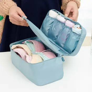 

Portable Travel Bra Lingerie Socks Underwear Handbag Organizer Bag Storage Case For Travel Trip Soft Fabric