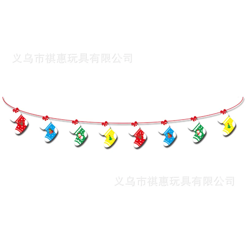 Christmas Decoration New Style Santa Claus Hanging Flag Color Pennants Showcase Banner Flag Holiday Dressing up Wholesale