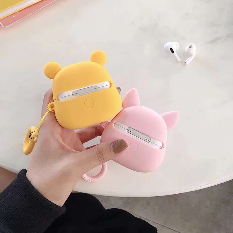 Cute 3 for airpods pro case cartoon cute for airpods pro cover silicone pig for apple bluetooth cases bear animer accessory