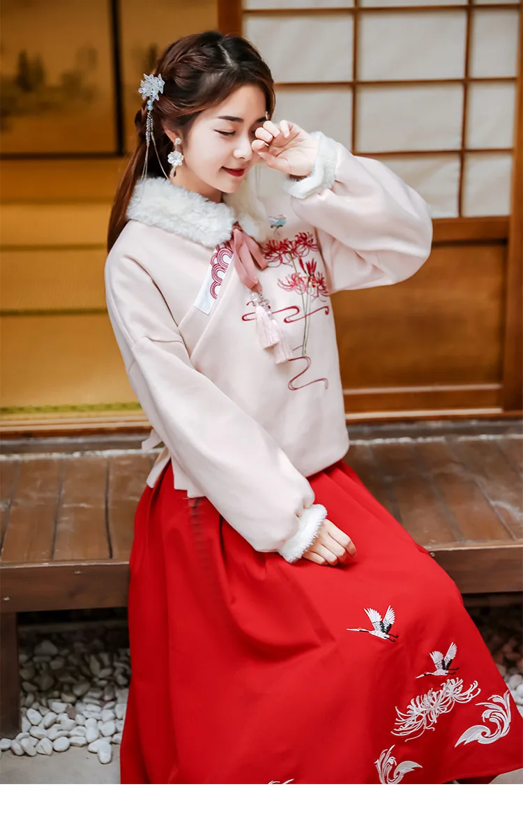 Вышивка Hanfu Женские китайские танцевальные костюмы зимнее платье феи праздничный наряд певцы Восточное представление одежда DC3162