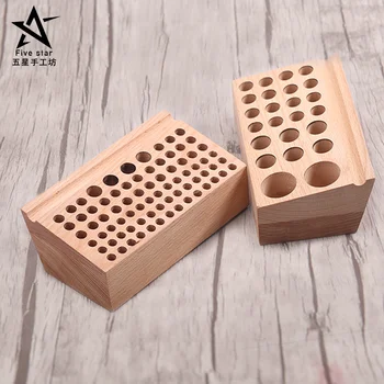 

DIY Tools Solid Wood Storage Tool Rack Punch Printing Tool Storagetable Cut Round Blunt Leather Engraving Tools 76 hole 24 holes