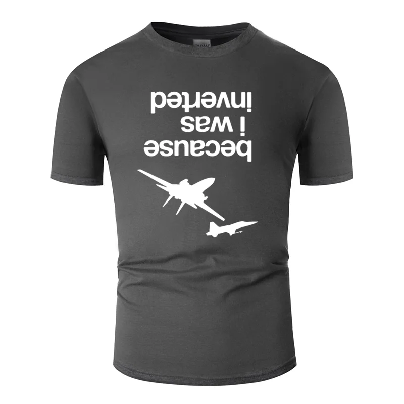 Новое поступление, дышащая мужская футболка с надписью «Потому что я был перевернут», стандартная футболка, футболка для фитнеса против морщин
