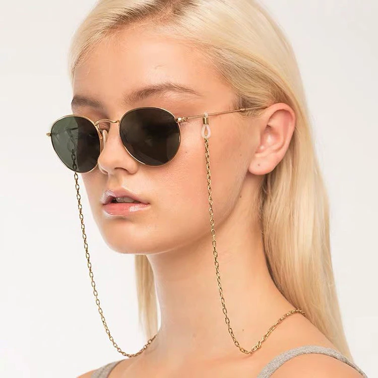 

2019 Chic Trendy Fashion Women Necklace Sunglasses Necklace Eyeglass Lanyard Strap Gold Color CASUAL eyeglasses holder