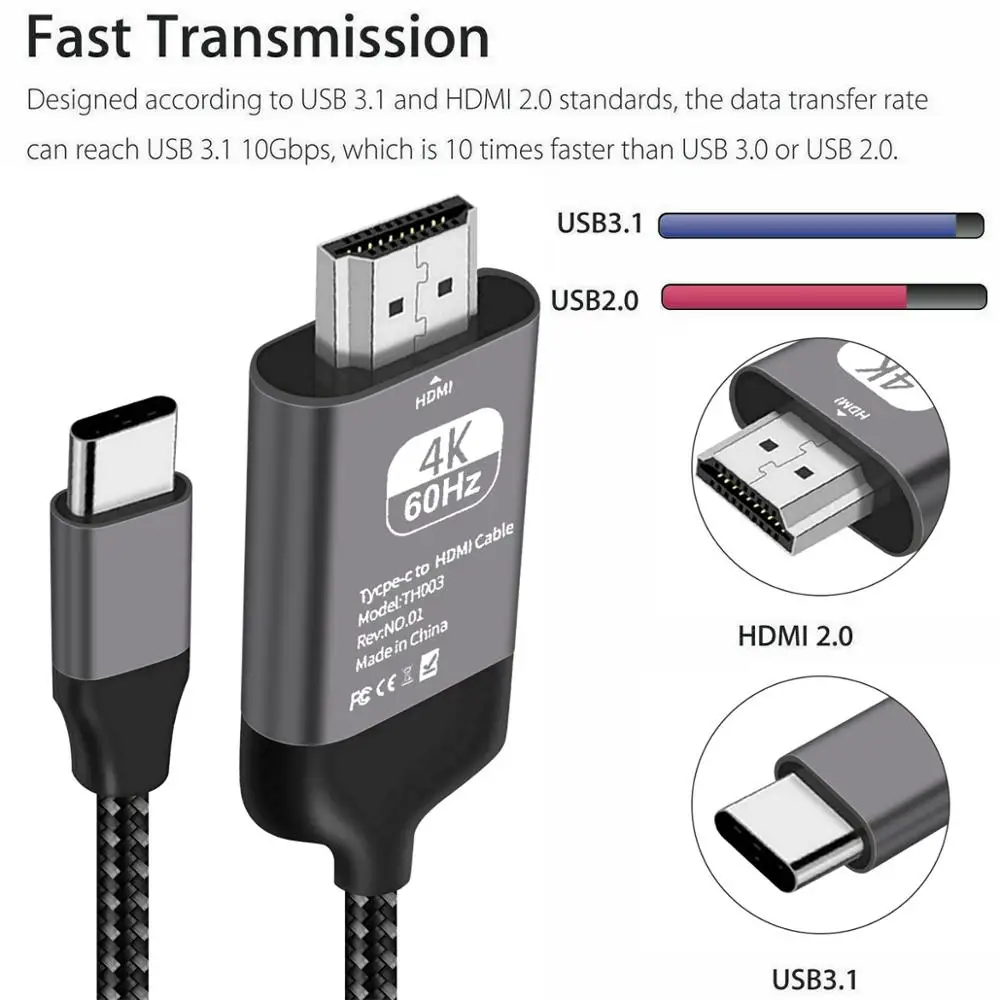 Usb type C к HDMI кабель адаптер HD tv AV ТВ кабель адаптер конвертер для samsung Galaxy S9 S10 Note 9 MacBook