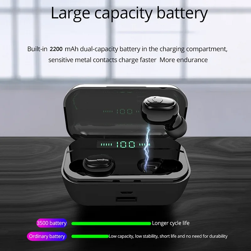 Swalle Tws Headphone Wireless Bluetooth 5.0 Earphone Mini Sports Bass Earbuds With Mic Charging Box Sport Headset For Smart Phon